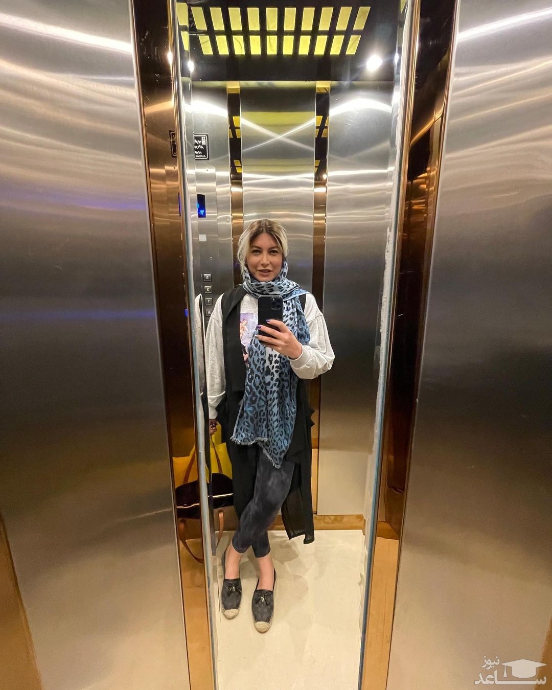 عکس آسانسوری فریبا نادری با استایل خاص عکس آسانسوری فریبا نادری با استایل خاص