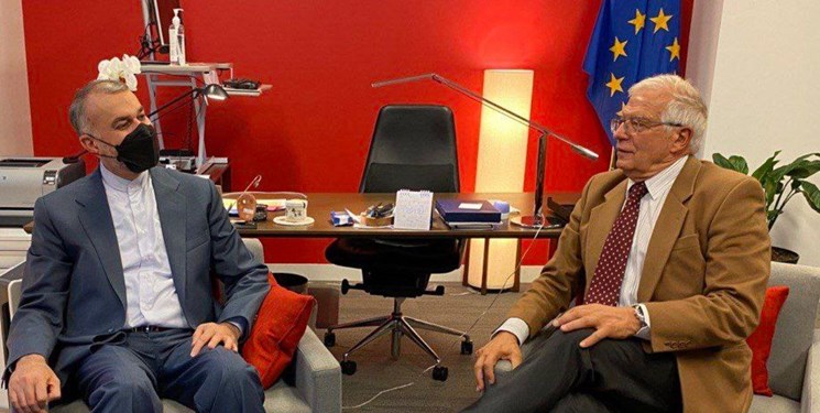 بورل به امیرعبداللهیان: اکنون زمان آن است که گفتگوها مجدداً و با سرعت از سر گرفته شود / وزیر خارجه ایران: اگر آمریکا بخواهد رفتار غیرسازنده خود را ادامه دهد، با پاسخ متناسب ما مواجه خواهد شد بورل به امیرعبداللهیان: اکنون زمان آن است که گفتگوها مجدداً و با سرعت از سر گرفته شود / وزیر خارجه ایران: اگر آمریکا بخواهد رفتار غیرسازنده خود را ادامه دهد، با پاسخ متناسب ما مواجه خواهد شد