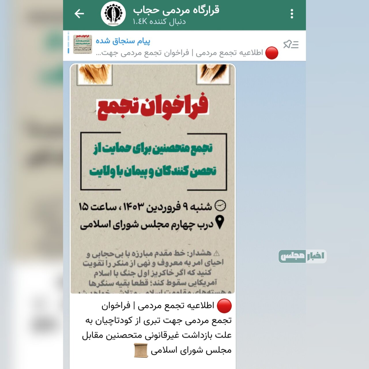 جنجال جدید؛ فراخوان تجمع حامیان حجاب مقابل مجلس صادر شد/ رسایی: جمع کردن متحصنین تصمیم هرکسی بوده یا به دلیل بی عقلی بوده یا نفوذ