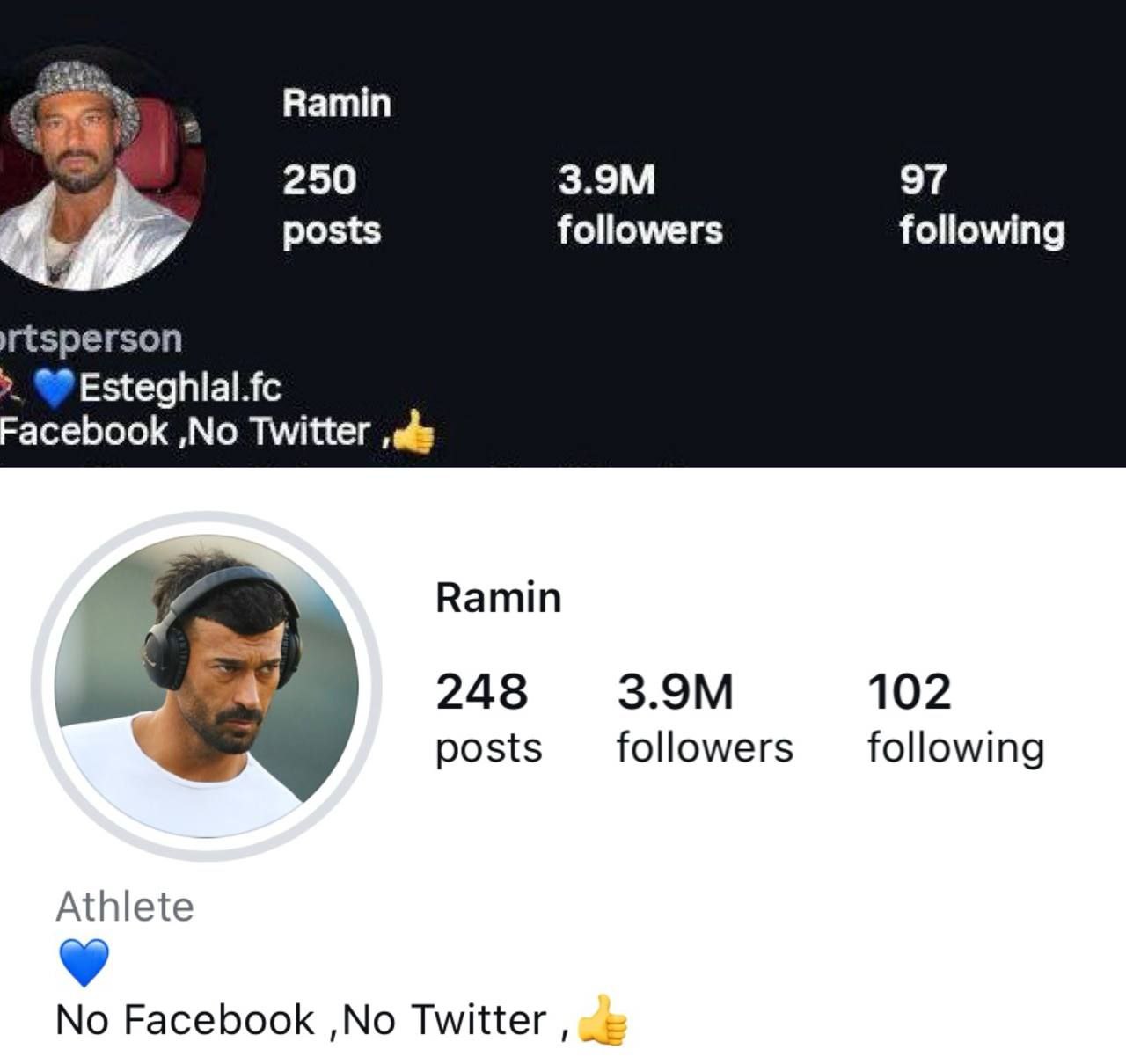 حرکت جنجالی رامین رضاییان؛ حذف نام استقلال در بیوی اینستاگرام حرکت جنجالی رامین رضاییان؛ حذف نام استقلال در بیوی اینستاگرام