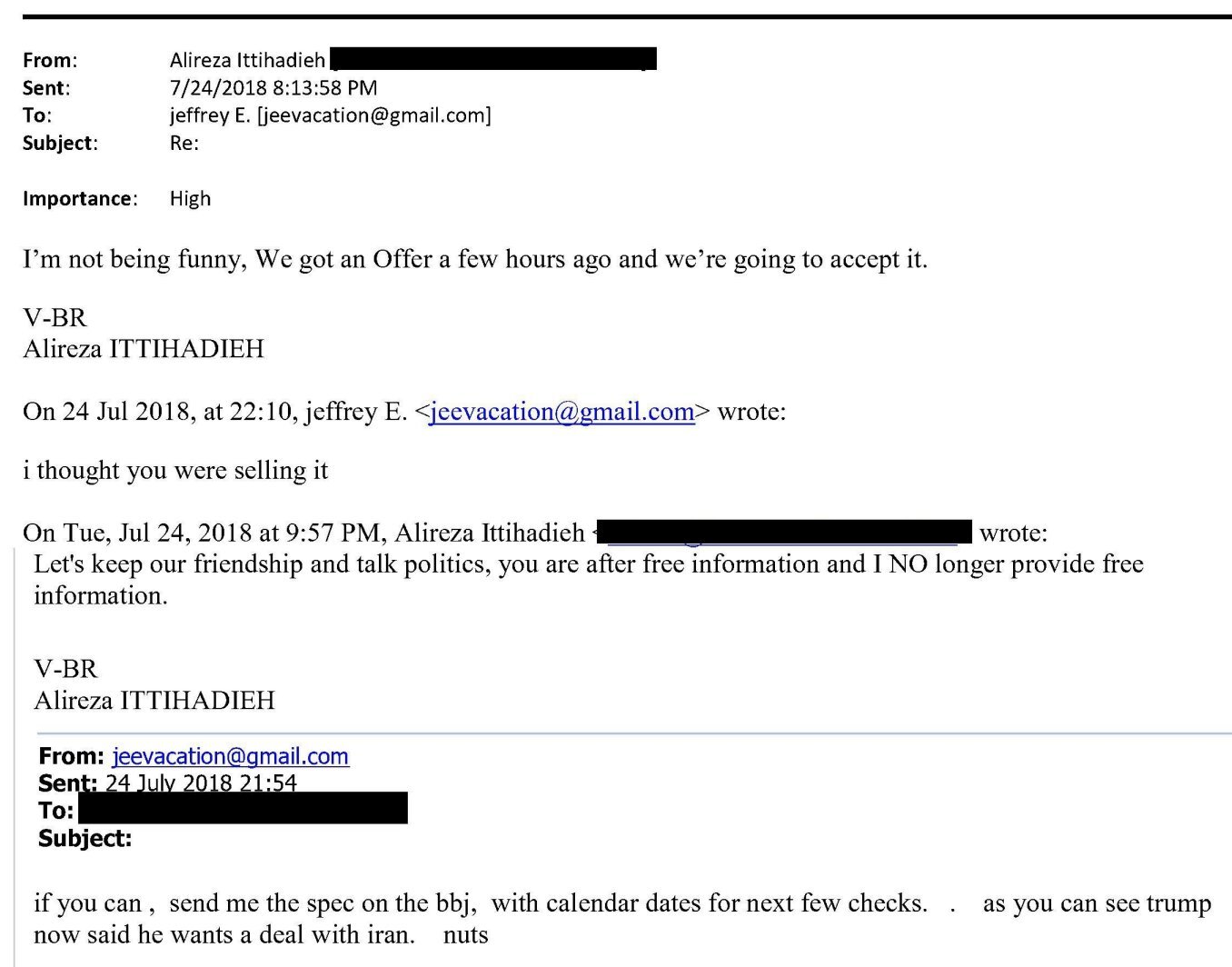 افشای مکاتبات یک تاجر ایرانی با جعفری اپستین| از معامله جتهای لوکس تا تبادل اطلاعات سری؛ نقش علیرضا اتحادیه در پرونده قاچاق جنسی چیست؟ علیرضا اتحادیه و جفری اپستین