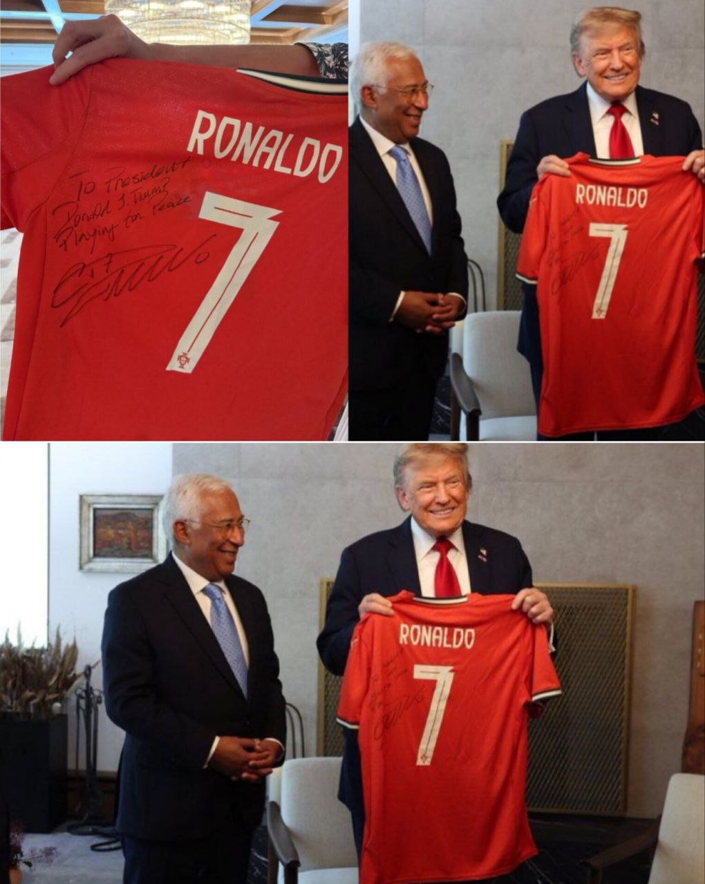 رونمایی از هدیه‌ی ویژه‌ی کریستیانو رونالدو به دونالد ترامپ، رئیس جمهور آمریکا