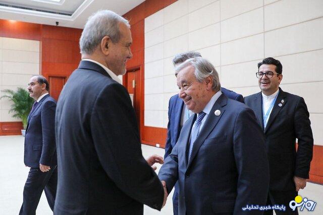 پزشکیان: ایران به دنبال حل مسئله هستهای از راههای دیپلماتیک است/ گوترش: متقاعد شدهام که هدف ایران ساخت سلاح هستهای نیست پزشکیان: ایران به دنبال حل مسئله هستهای از راههای دیپلماتیک است/ گوترش: متقاعد شدهام که هدف ایران ساخت سلاح هستهای نیست