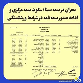 سکوت بیمه مرکزی درباره بحران در بیمه سینا